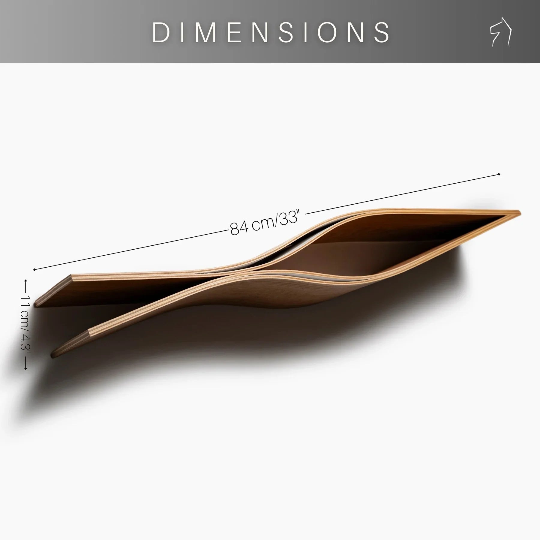 Floating Wooden Wall Shelf - Fish